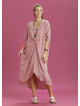 Twist Front Loose Pink Bat Wing Dress