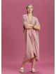 Twist Front Loose Pink Bat Wing Dress