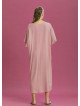 Twist Front Loose Pink Bat Wing Dress