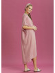 Twist Front Loose Pink Bat Wing Dress