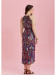 Purple Patterned Halter Neck Summer Dress