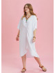 Twist Front Loose White Bat Wing Plus Size Dress