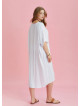 Twist Front Loose White Bat Wing Plus Size Dress