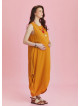 Sleeveless Front Layered Yellow Baggy Maternity Dress