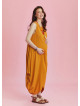 Sleeveless Front Layered Yellow Baggy Maternity Dress