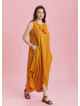 Sleeveless Front Layered Yellow Summer Baggy Dress