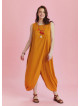 Sleeveless Front Layered Yellow Summer Baggy Dress