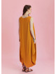 Sleeveless Front Layered Yellow Summer Baggy Dress