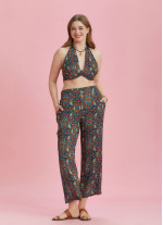 Ethnic Printed Elastic Waist Plus Size Pants