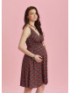 Double Breasted Neck Bohemian Style Flowers Maternity Dress