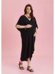 Twist Front Loose Black Bat Wing Maternity Dress