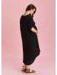 Twist Front Loose Black Bat Wing Maternity Dress