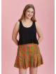 Boho Chic Style Orange Ruffled Plus Size Skort