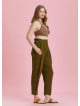 Drop Crotch Khaki Pleated Plus Size Summer Pants