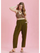 Drop Crotch Khaki Pleated Plus Size Summer Pants