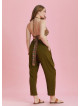 Drop Crotch Khaki Pleated Plus Size Summer Pants