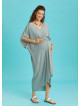 Twist Front Loose Green Bat Wing Maternity Dress