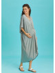 Twist Front Loose Green Bat Wing Maternity Dress