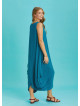 Sleeveless Front Layered Blue Baggy Summer Dress