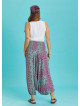 Floral Print Wide Shirred Waist Boho Style Harem Pants