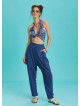 Drop Crotch Blue Pleated Summer Pants