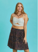 Boho Chic Printed Short Pleat Skirt