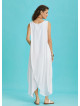 Sleeveless Front Layered White Baggy Summer Dress