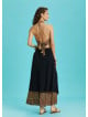 Double Layered Button Down Black Long Skirt