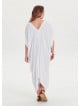 Asymmetrical Hem White Wholesale Plus Size Cold Shoulder Dress