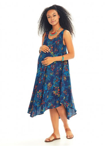 Scoop Neck Floral Print Maternity Sundress