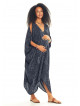 Deep V Neckline Paisley Print Maternity Dress