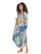 Loose Fit Blue Print Boho Maternity Dress