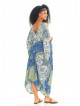 Loose Fit Blue Print Boho Maternity Dress