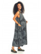 Scoop Neck Loose Fit Printed Maternity Maxi Dress