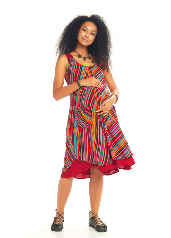 Double Layered Striped Maternity Sundress