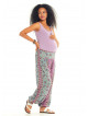 Floral Printed Elastic Waist and Hem Mid Rise Harem Maternity Pants