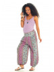 Floral Printed Elastic Waist and Hem Mid Rise Harem Maternity Pants