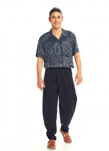 Black Cotton Cropped Balloon Pants