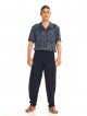 Black Cotton Cropped Balloon Pants