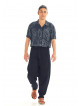 Black Cotton Cropped Balloon Pants