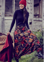 Floral Print Elastic Waist Wrap Front Bohemian Cotton Harem Pants