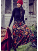 Floral Print Elastic Waist Wrap Front Bohemian Cotton Harem Pants