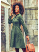 Shirt Collar Knee Lenght Long Sleeve Cotton Fit And Flare Dress