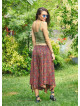 Retro Print Asymmetrical Hem Bohemian Wholesale Flowy Midi Skirt