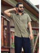 Bohemian Style Button Down Cotton Half Sleeve Mens Pocket Shirt