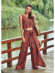 Retro Print Sleeveless Adjustable Tie Waist Wrap Boho Jumpsuit