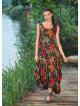 Sleeveless Scoop Neck Wholesale Bohemian Floral Loose Fit Dress