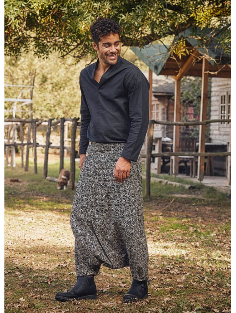 Traditional Bohemian Hippie Harem Pants with Pockets and a Panel front –  Lunasea Clothing