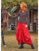 Gypsy Style Oversized Pocket Detailed Wholesale Long Cotton Skirt