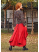 Gypsy Style Oversized Pocket Detailed Wholesale Long Cotton Skirt